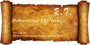 Rakovszky Ténia névjegykártya
